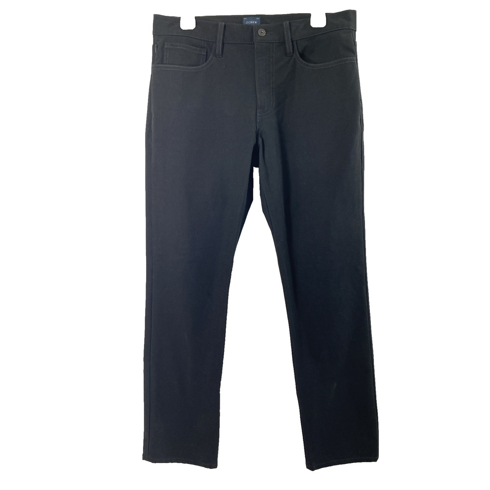 J. Crew Black Jeans Womens 32" W Straight Stretch Zip Pocket Mid Rise